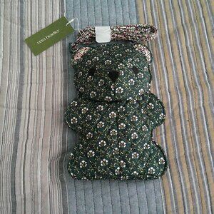 NWT Vera Bradley Classic Bear Crossbody Bag Purse Mistletoe Lattice